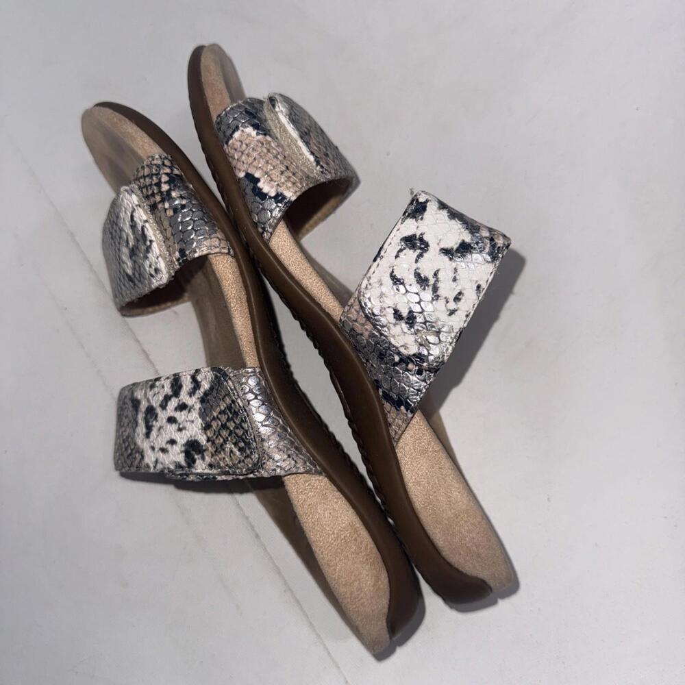 Vionic Comfort Randi Boa‎ Flip Flop Metallic Snake Print Sandals Slides Size 8 - Picture 7 of 11